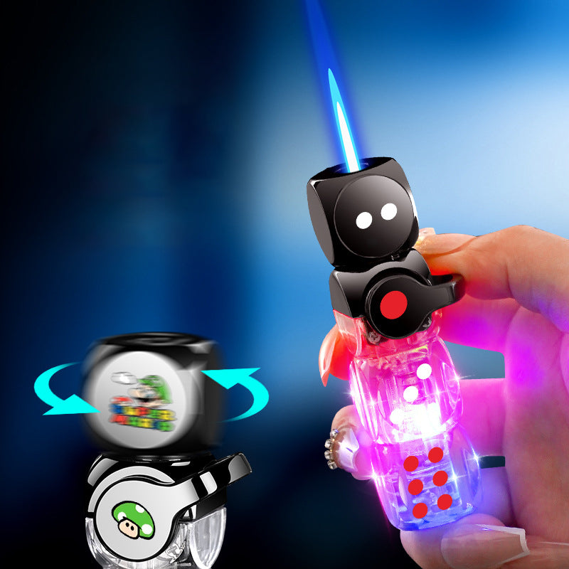 Transparent Dice Windproof Lighter Creative Toy