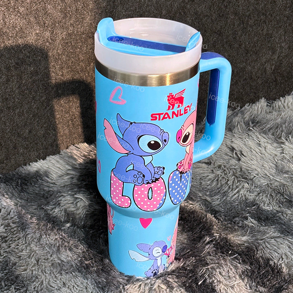40oz Blue Happy Stitch Tumbler 🚢Free Shipping🚢