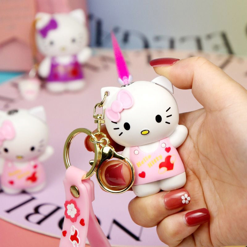 kitty lighter with keychain and necklace