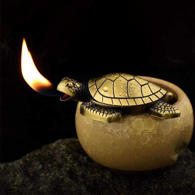 Cute Little Golden Turtle Inflatable Flame Lighter