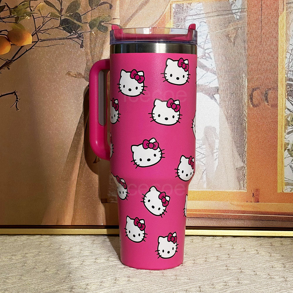 40oz Pink Kitty Stainless Steel Vacuum Insulated Tumbler 🚢Free Shipping🚢