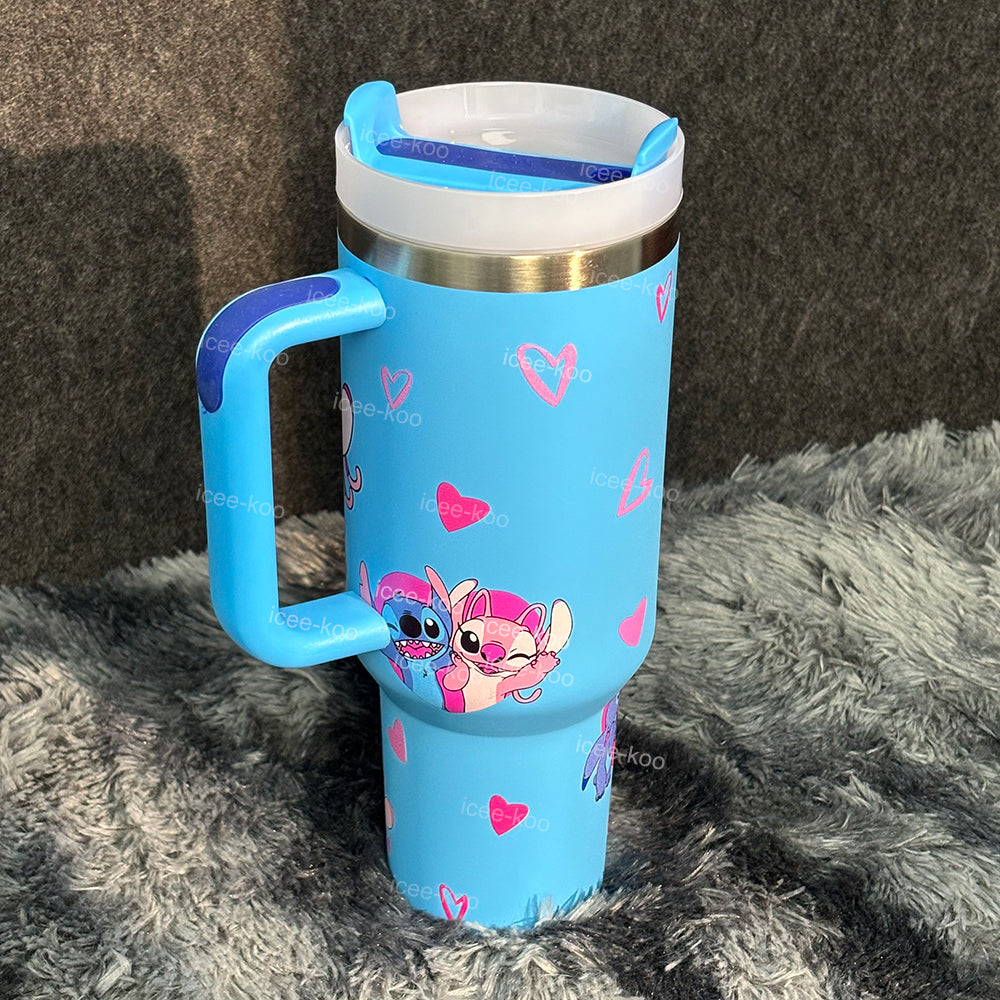 40oz Blue Happy Stitch Tumbler 🚢Free Shipping🚢