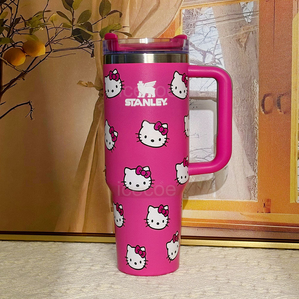 40oz Pink Kitty Stainless Steel Vacuum Insulated Tumbler 🚢Free Shipping🚢