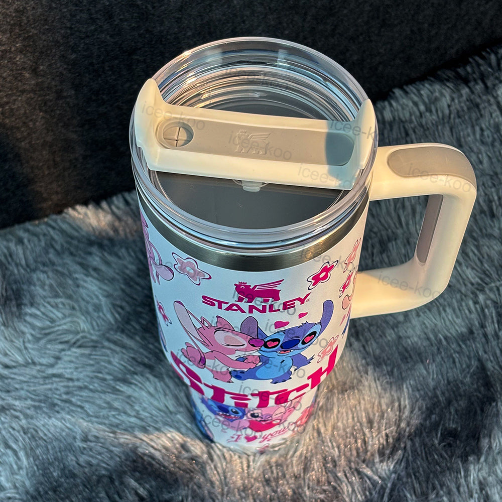 40oz More Love For Stitch And Angel Stainless Steel Vacuum Insulated Tumbler 🚢Free Shipping🚢