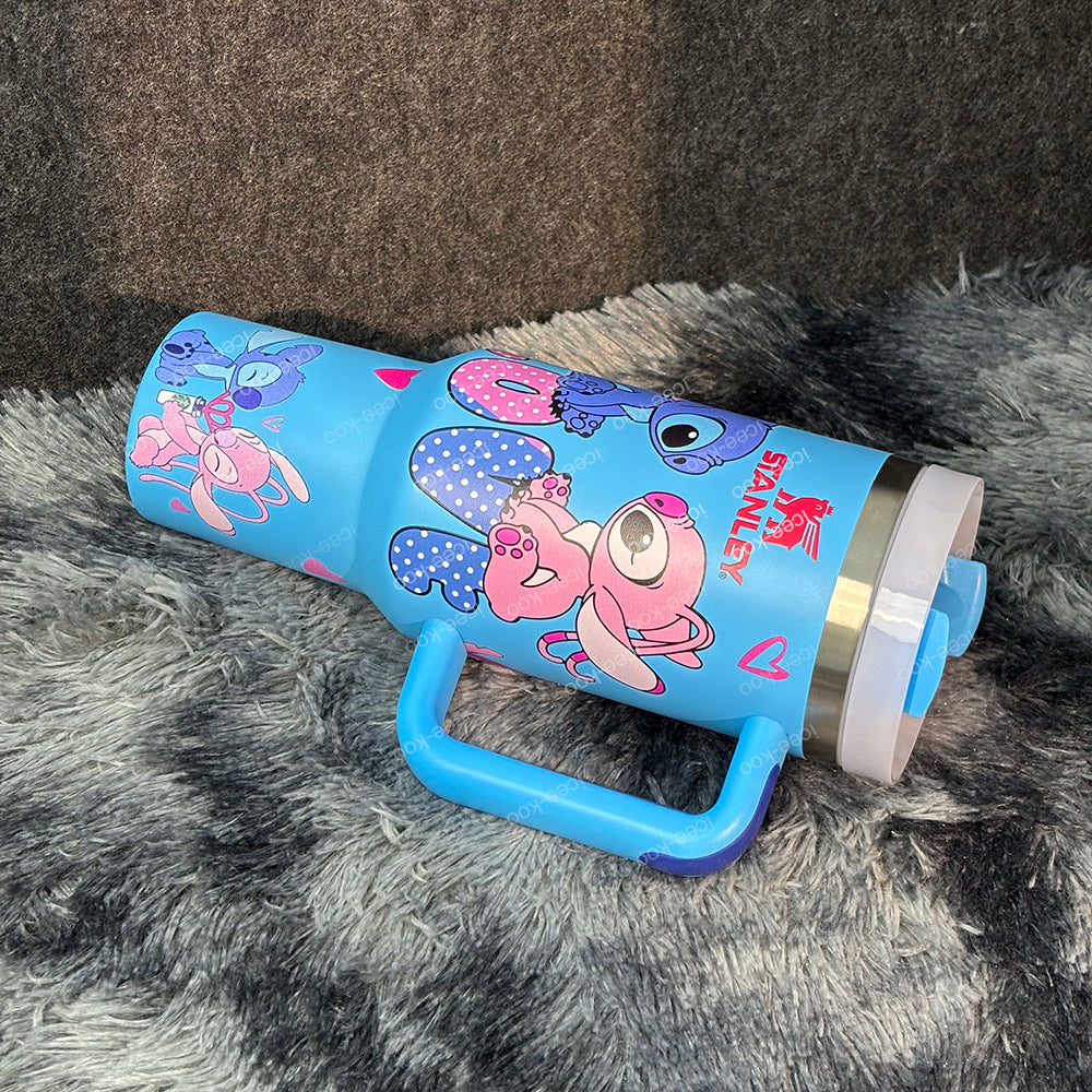 40oz Blue Happy Stitch Tumbler 🚢Free Shipping🚢