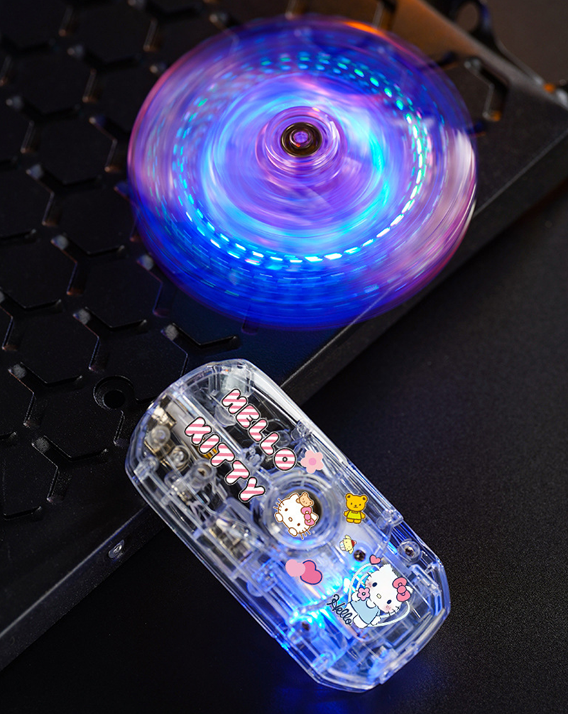 Rotating Glowing Gyro Folding Windproof Creative Transparent Lighter