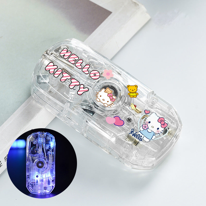 Rotating Glowing Gyro Folding Windproof Creative Transparent Lighter
