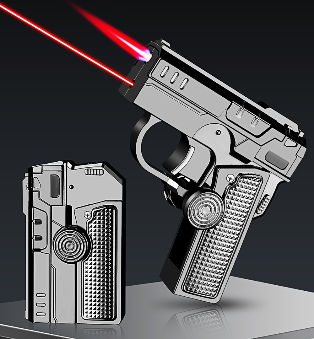 Folding Fingertip Gyro Windproof Inflatable Laser Lighter