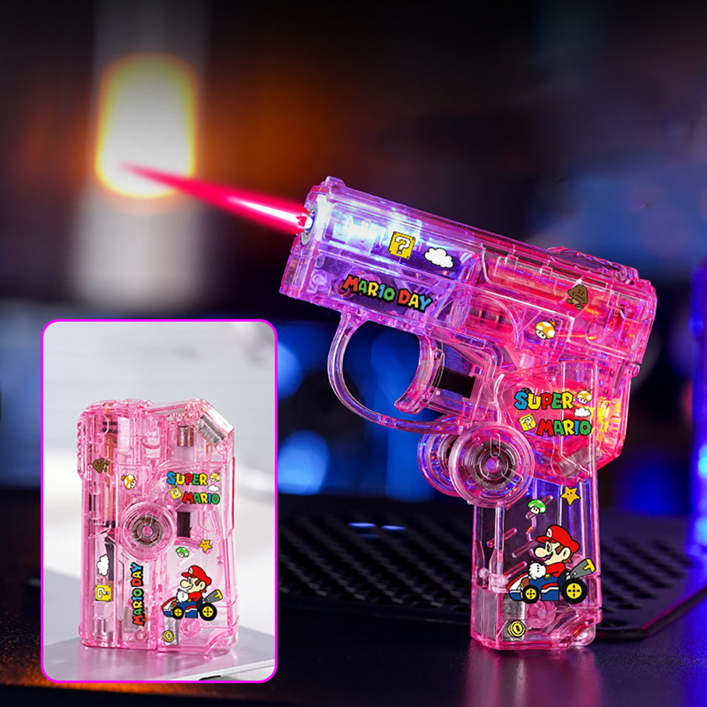 Glowing Transparent Gyro Finger Lighter Folding Spinning Decompression