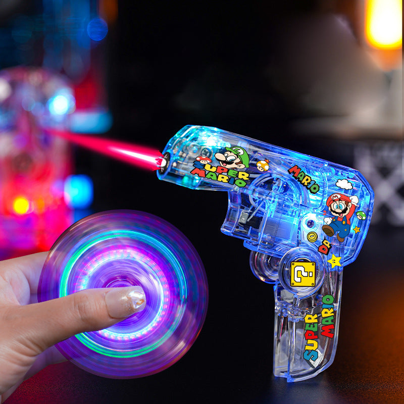 Rotating Glowing Gyro Folding Windproof Creative Transparent Lighter