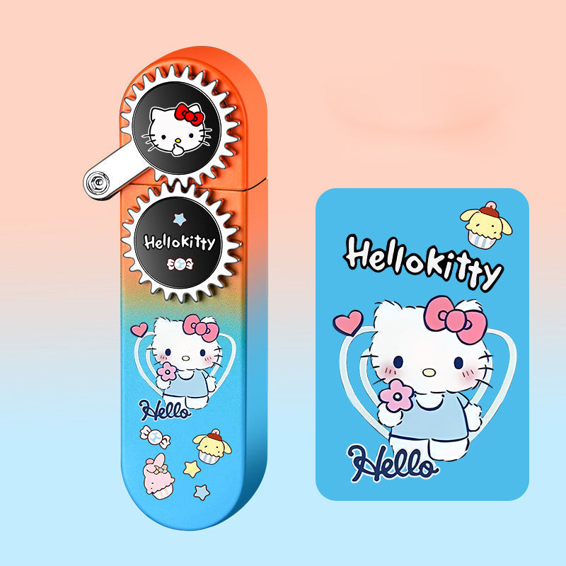Sanrio cute cartoon lighter, refillable windproof lighter with pink flame