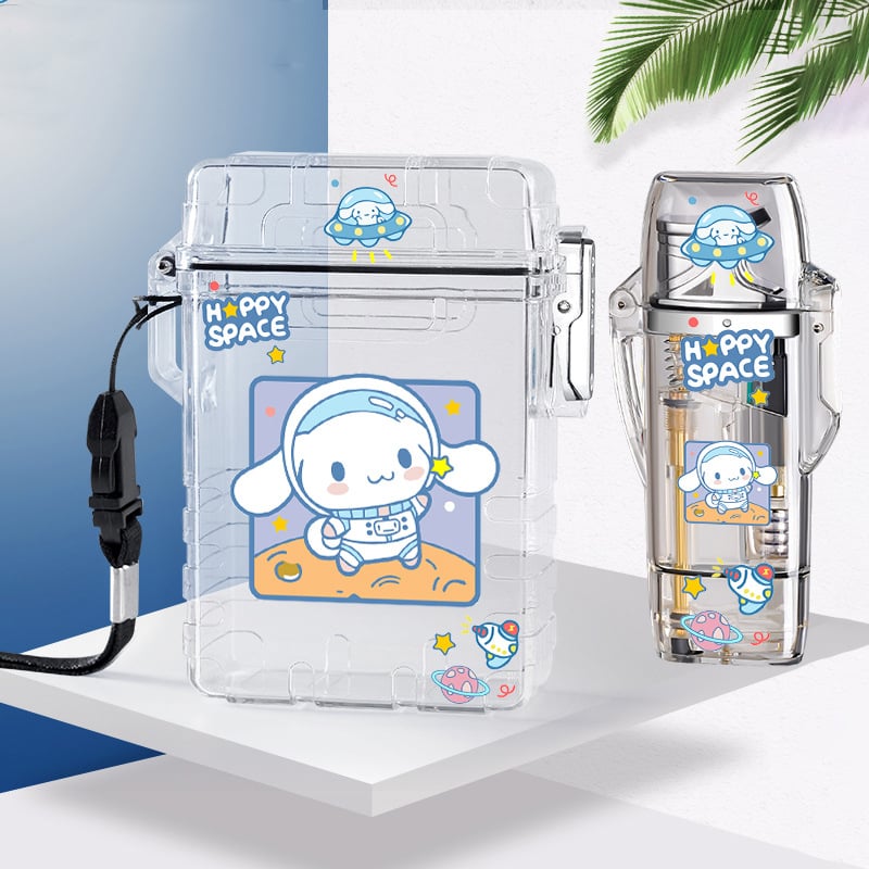 Cute cartoon lighter / case and flash lighter windproof colorful flame lighter