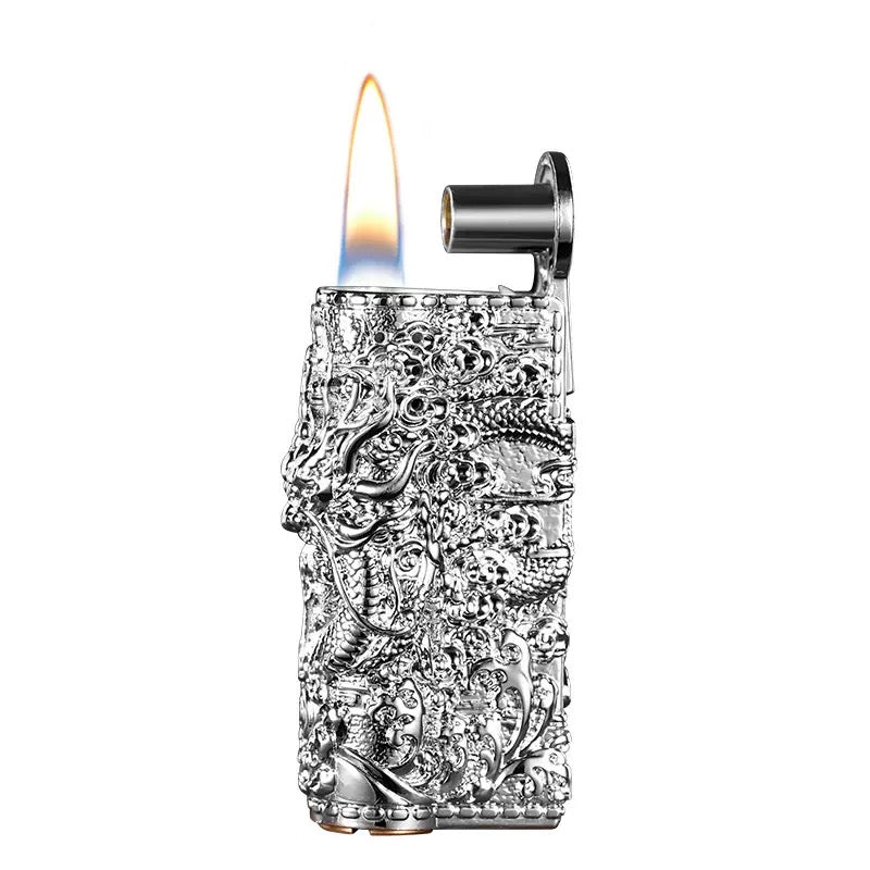 New armor four-sided three-dimensional relief auspicious dragon lighter