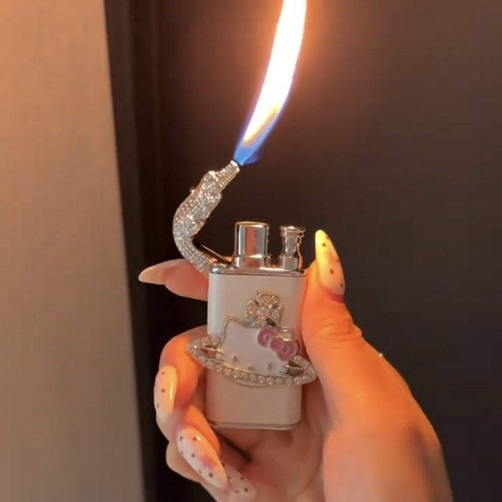 Handcrafted Double Fire Kitty Inflatable Lighter