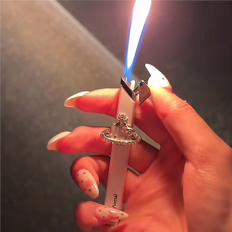 Handmade Saturn Hello Kitty Small Thin Strip Lighter