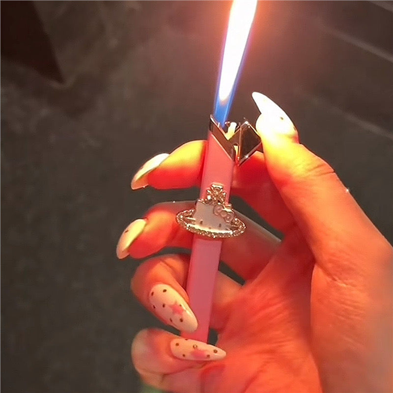 Handmade Saturn Hello Kitty Small Thin Strip Lighter
