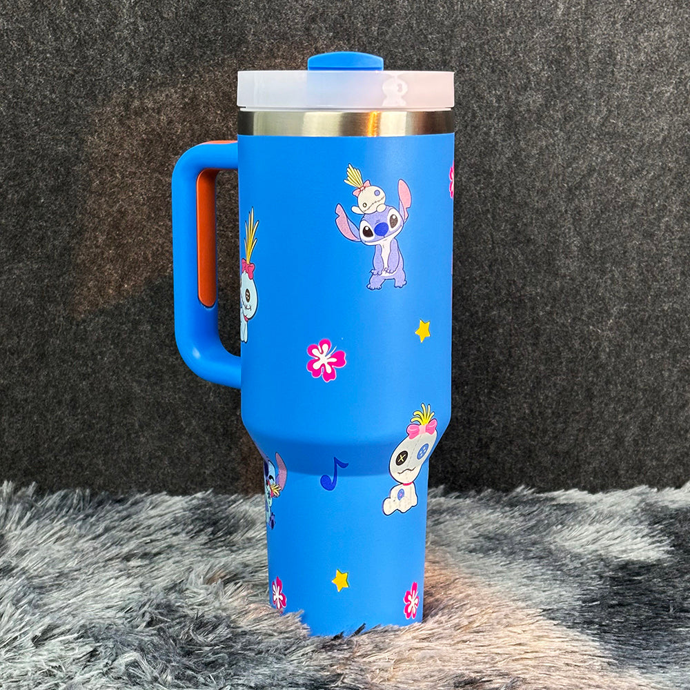 40oz Blue Happy Stitch Tumbler 🚢Free Shipping🚢