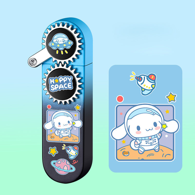 Sanrio cute cartoon lighter, refillable windproof lighter with pink flame