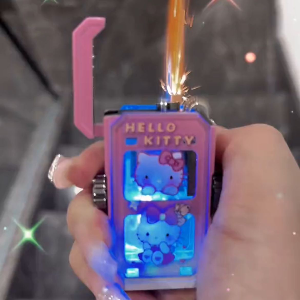 Rotatable decompression high-end windproof lighter marquee cute inflatable lighter