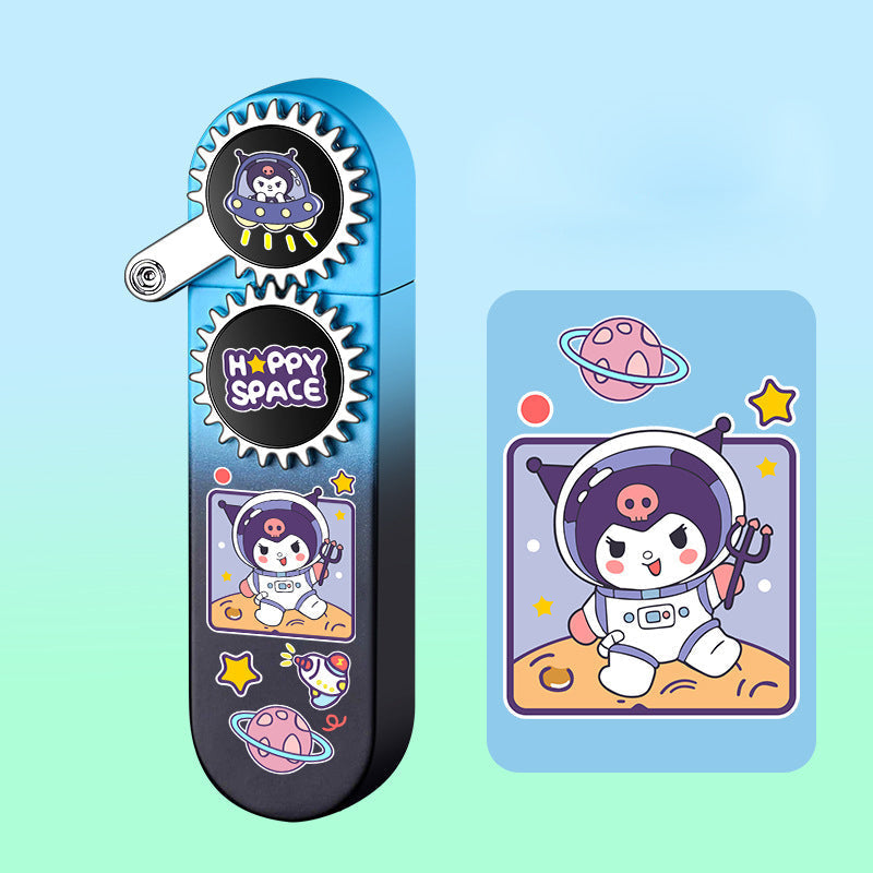 Sanrio cute cartoon lighter, refillable windproof lighter with pink flame