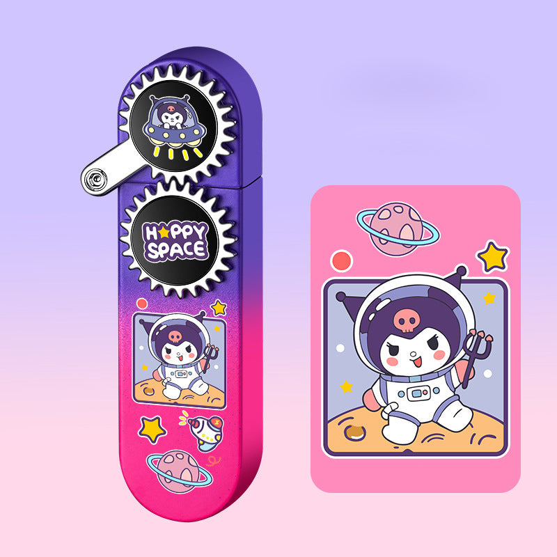 Sanrio cute cartoon lighter, refillable windproof lighter with pink flame