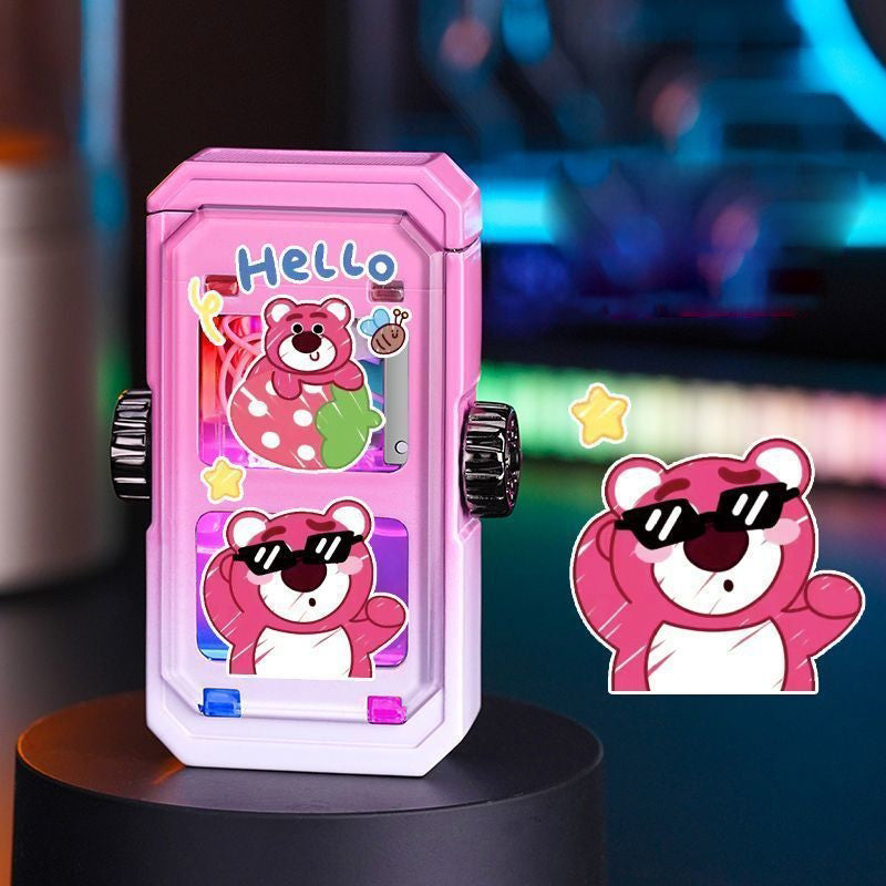 Rotatable decompression high-end windproof lighter marquee cute inflatable lighter