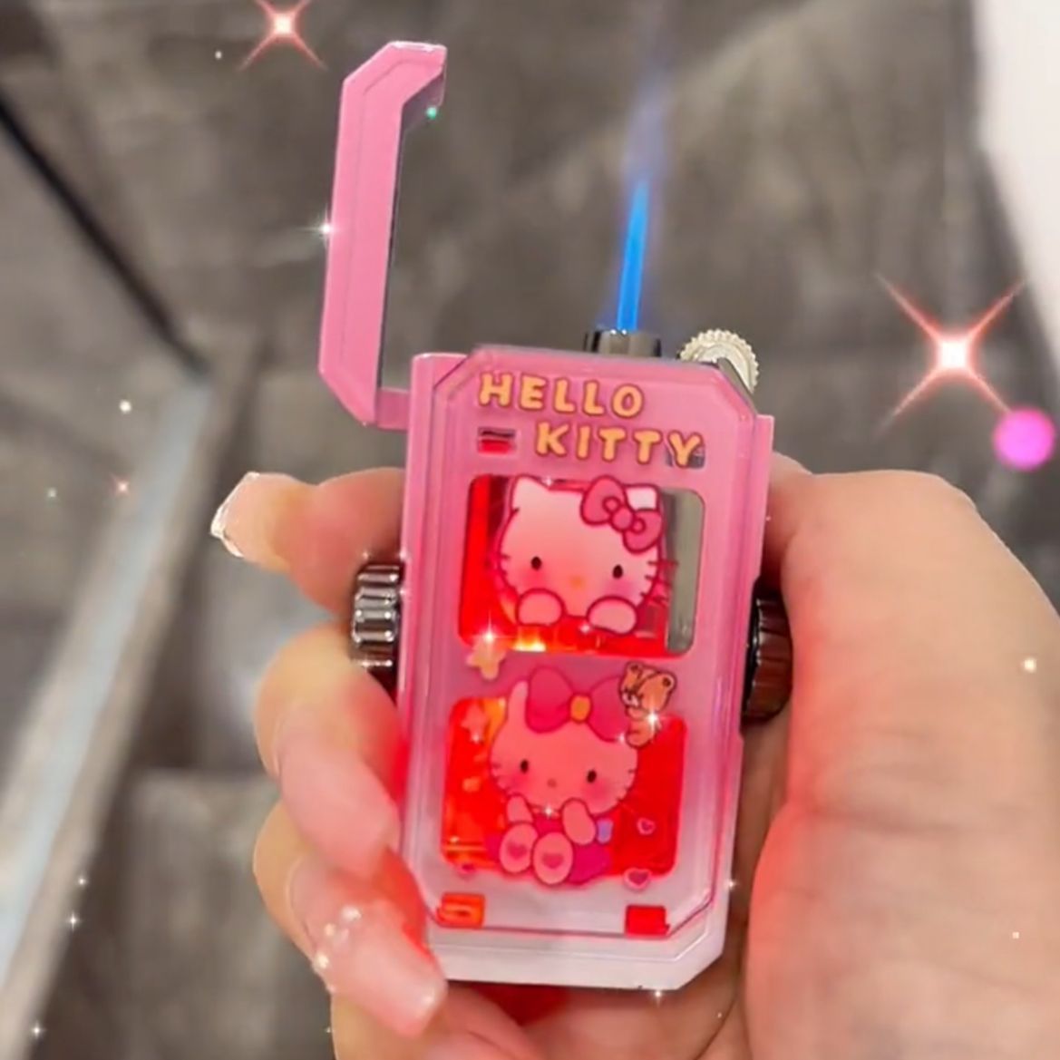 Rotatable decompression high-end windproof lighter marquee cute inflatable lighter