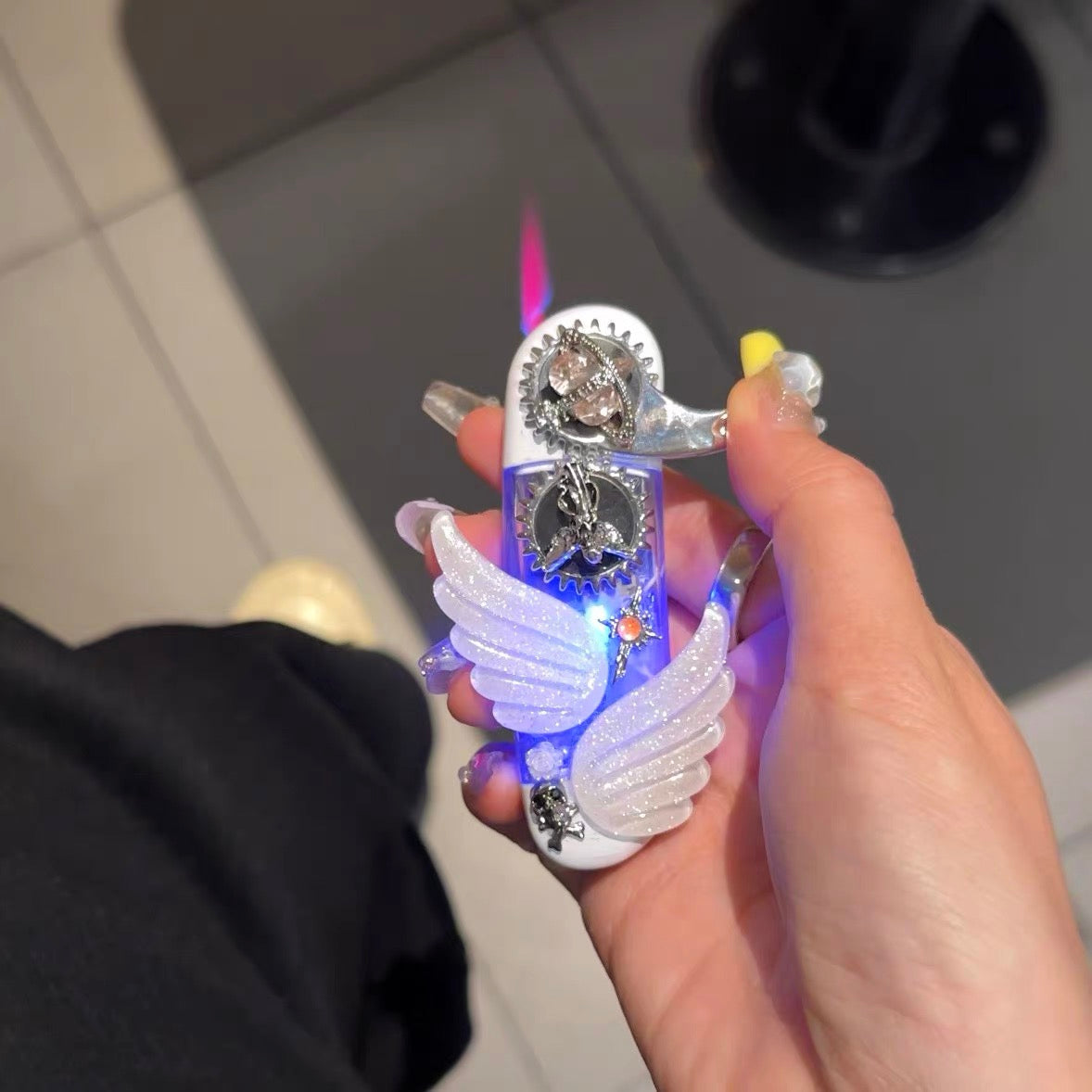 Handmade DIY refillable lighter angel & devil