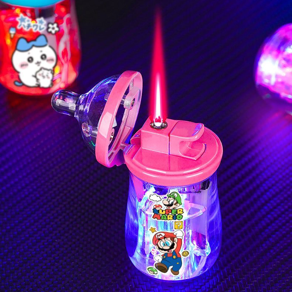 Cartoon milk bottle windproof luminous lighter