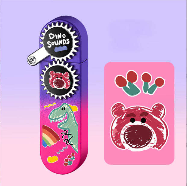 Sanrio cute cartoon lighter, refillable windproof lighter with pink flame
