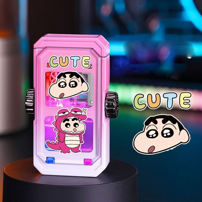 Rotatable decompression high-end windproof lighter marquee cute inflatable lighter